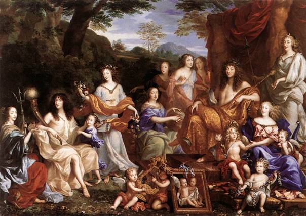Family of Louis XIV Bourbon  King of Frnace  ca. 1670  by Jean Nocret   1617-1672  Chateau de Versailles